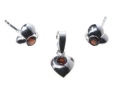 Комплект серьги+подвески, серебро 925, гранат 001 16 21-00079 2009 г инфо 4143w.