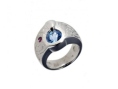 Кольцо, серебро 925, рубин , топаз 001 02 21-01672 2009 г инфо 4182w.